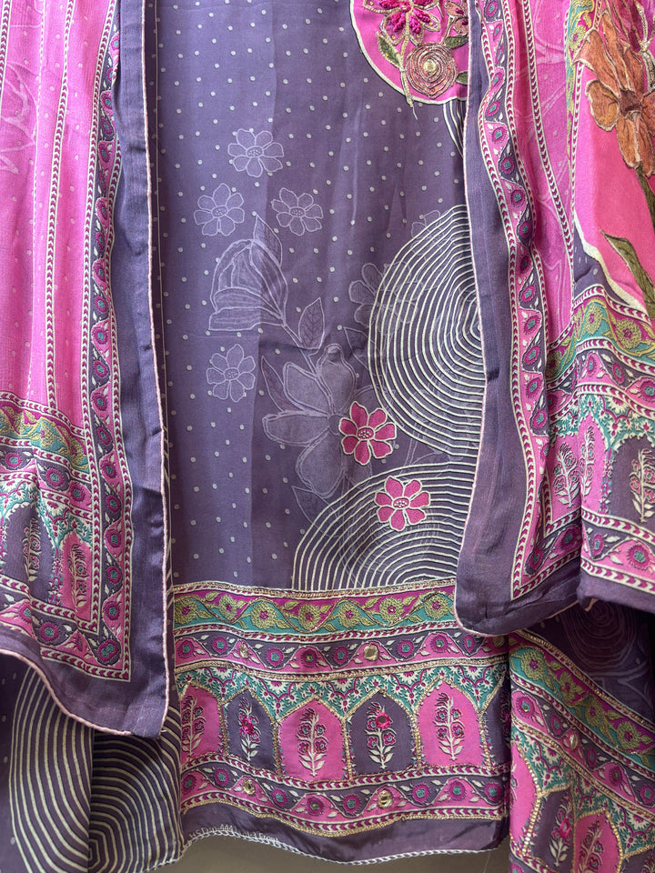 Mayura – Lavender Crepe Digital Print Suit
