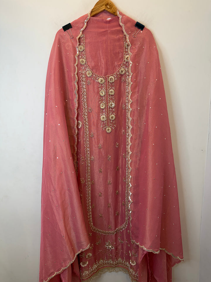 Zariya – Pink Tissue Burberry Sequin Suit