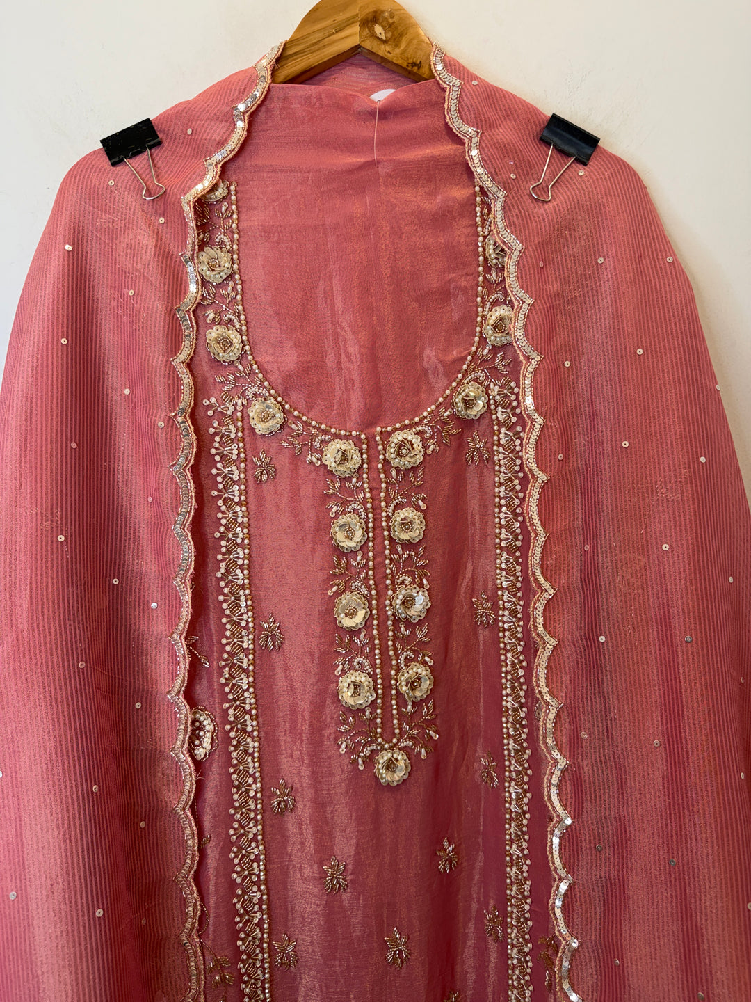 Zariya – Pink Tissue Burberry Sequin Suit