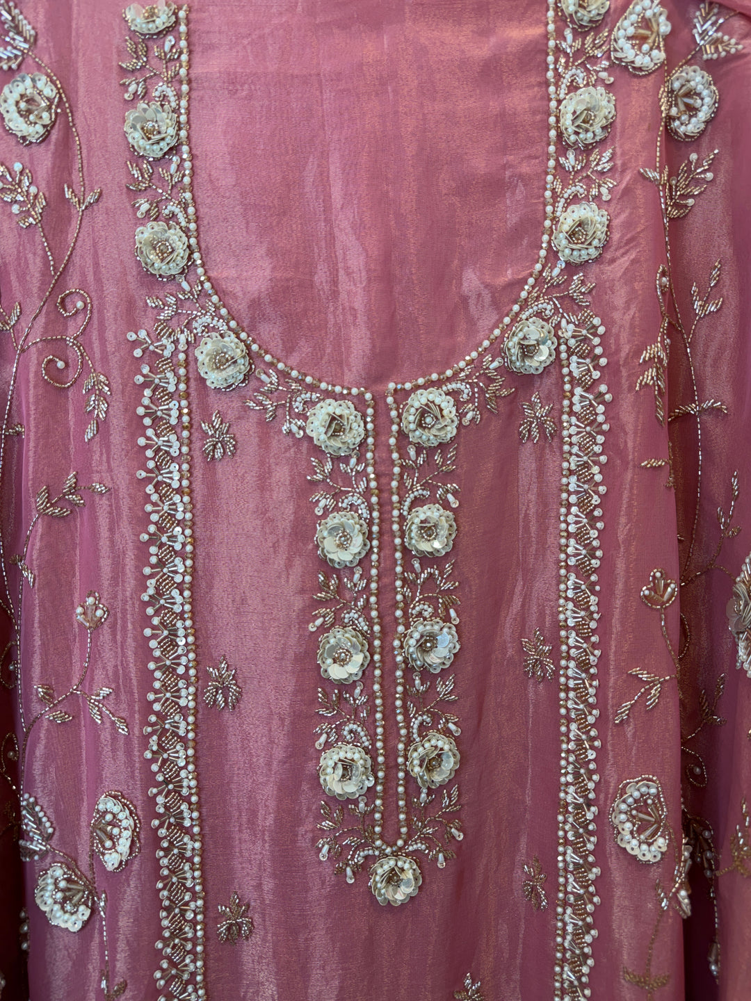 Zariya – Pink Tissue Burberry Sequin Suit