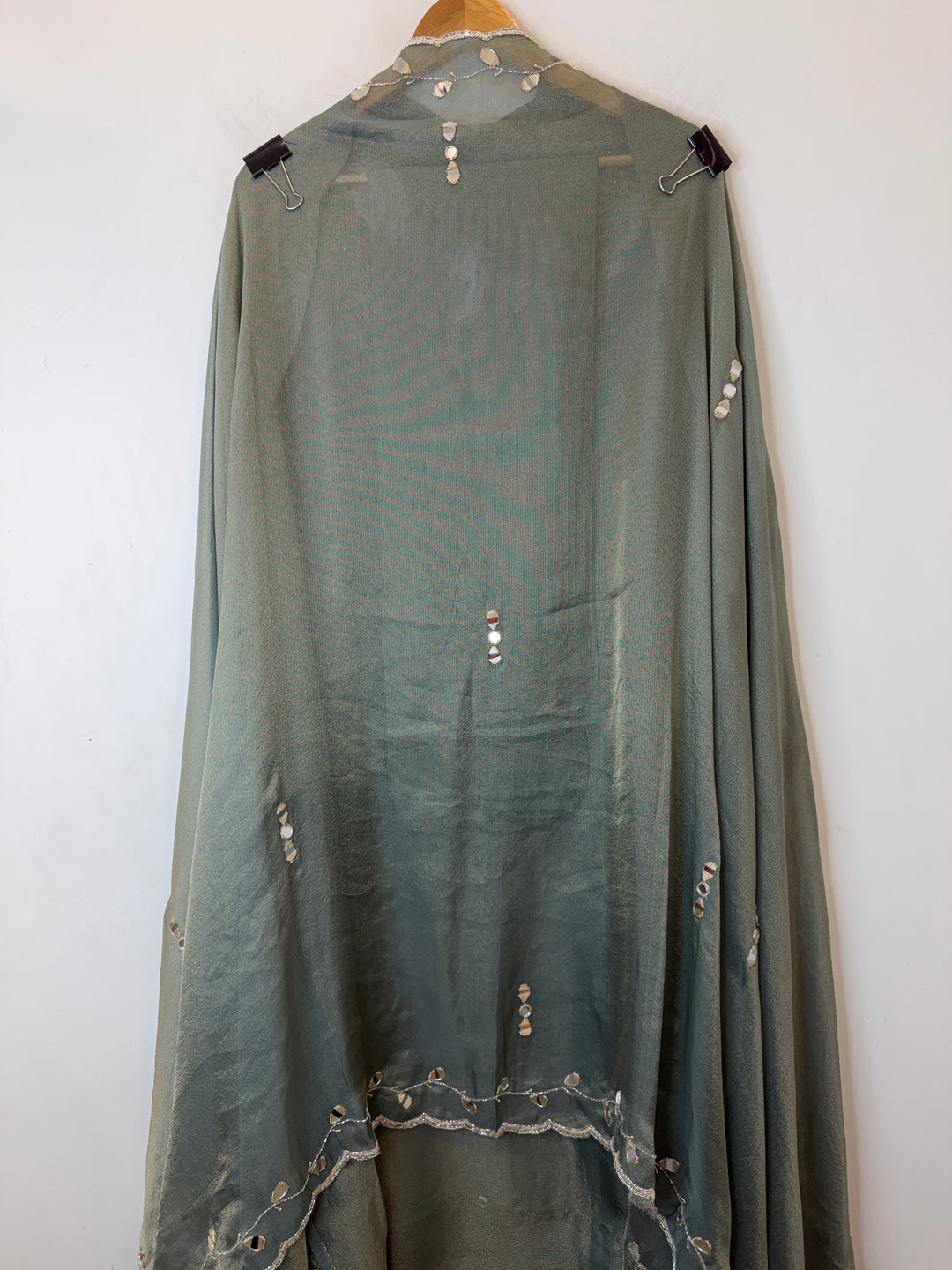 Rivana – Dusty Green Tissue Burberry Mirror Handwork Suit