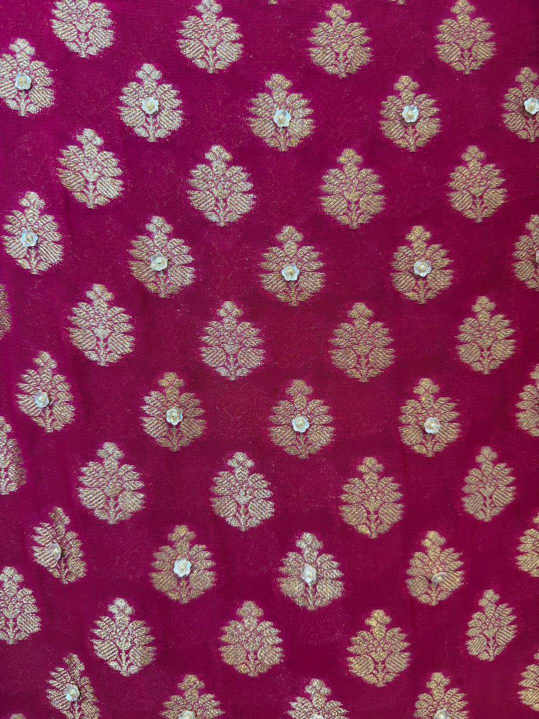 Zareya – Pink Khadi Georgette &amp; Brocade Handwork Suit