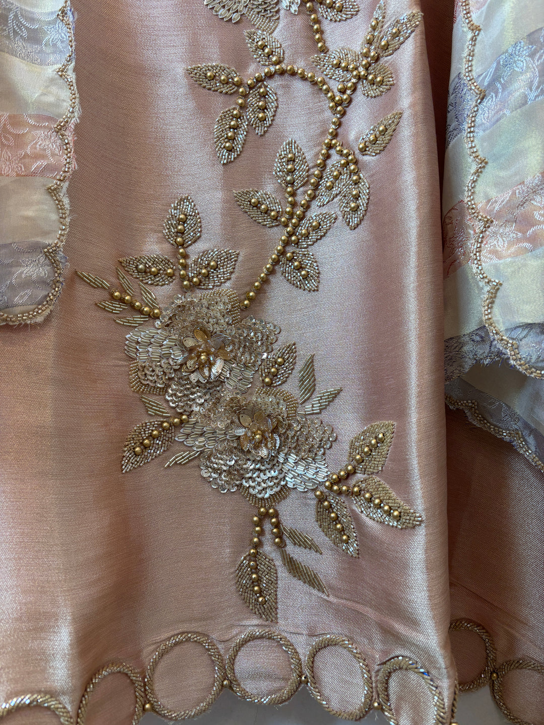Zivah – Peach Tissue Embellished Designer Suit