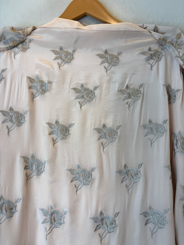 Gulrose – Light Peach Crepe Embroidered Suit