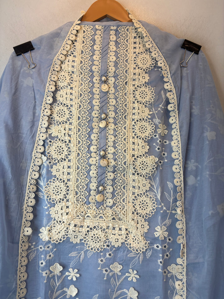 Noorjahan – Blue Mul Chanderi Chikankari Suit