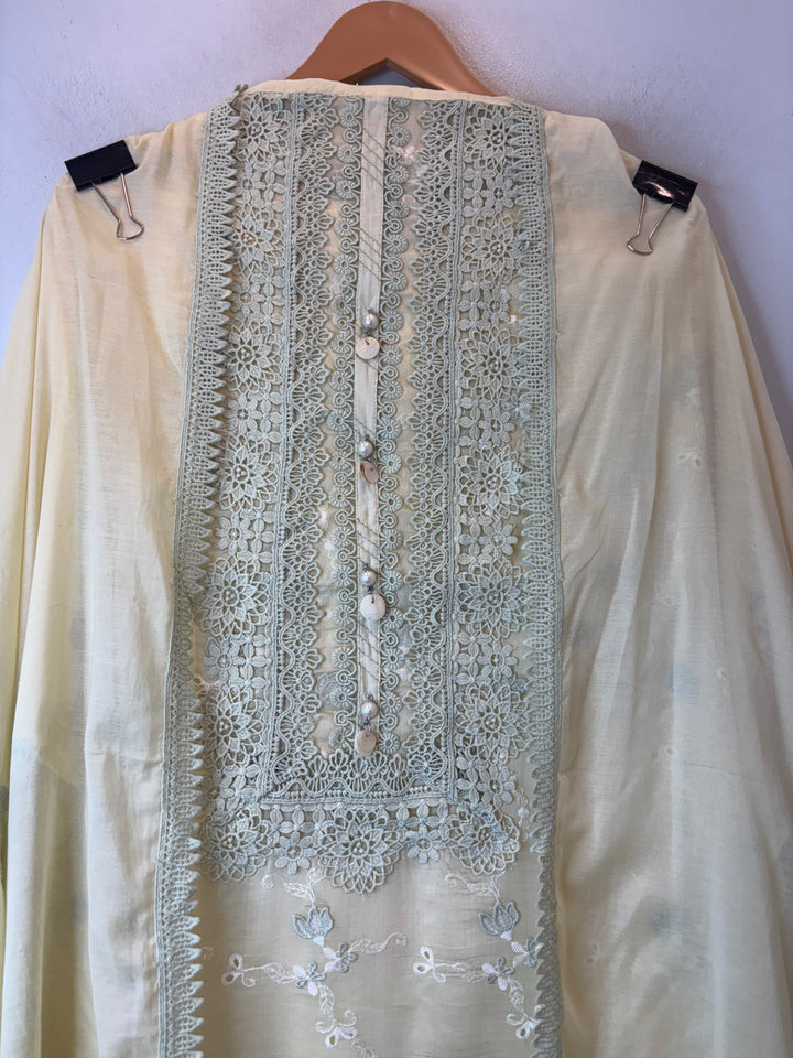 Noorjahan – Yellow Mul Chanderi Chikankari Suit