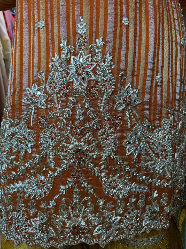 Zarina – Orange Tissue Lurex Handwork Garara Set
