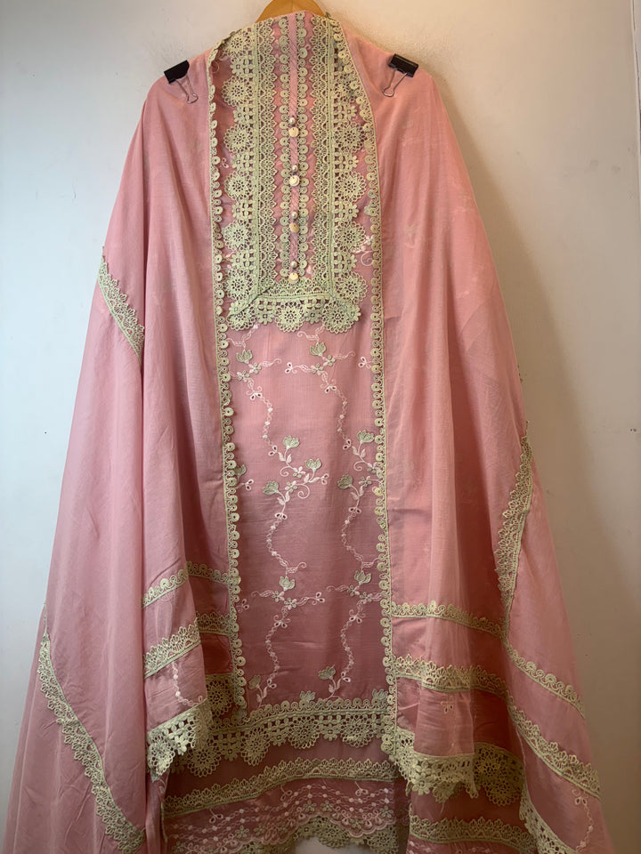 Noorjahan – Pink Mul Chanderi Chikankari Suit