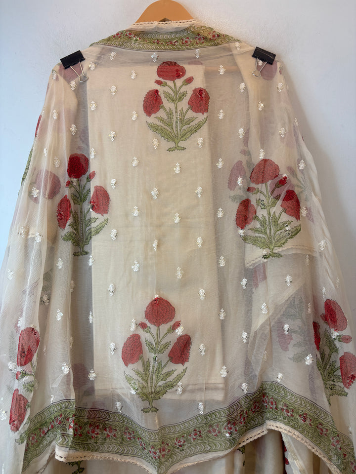 Noorza – Mul Chanderi Handblock Suit