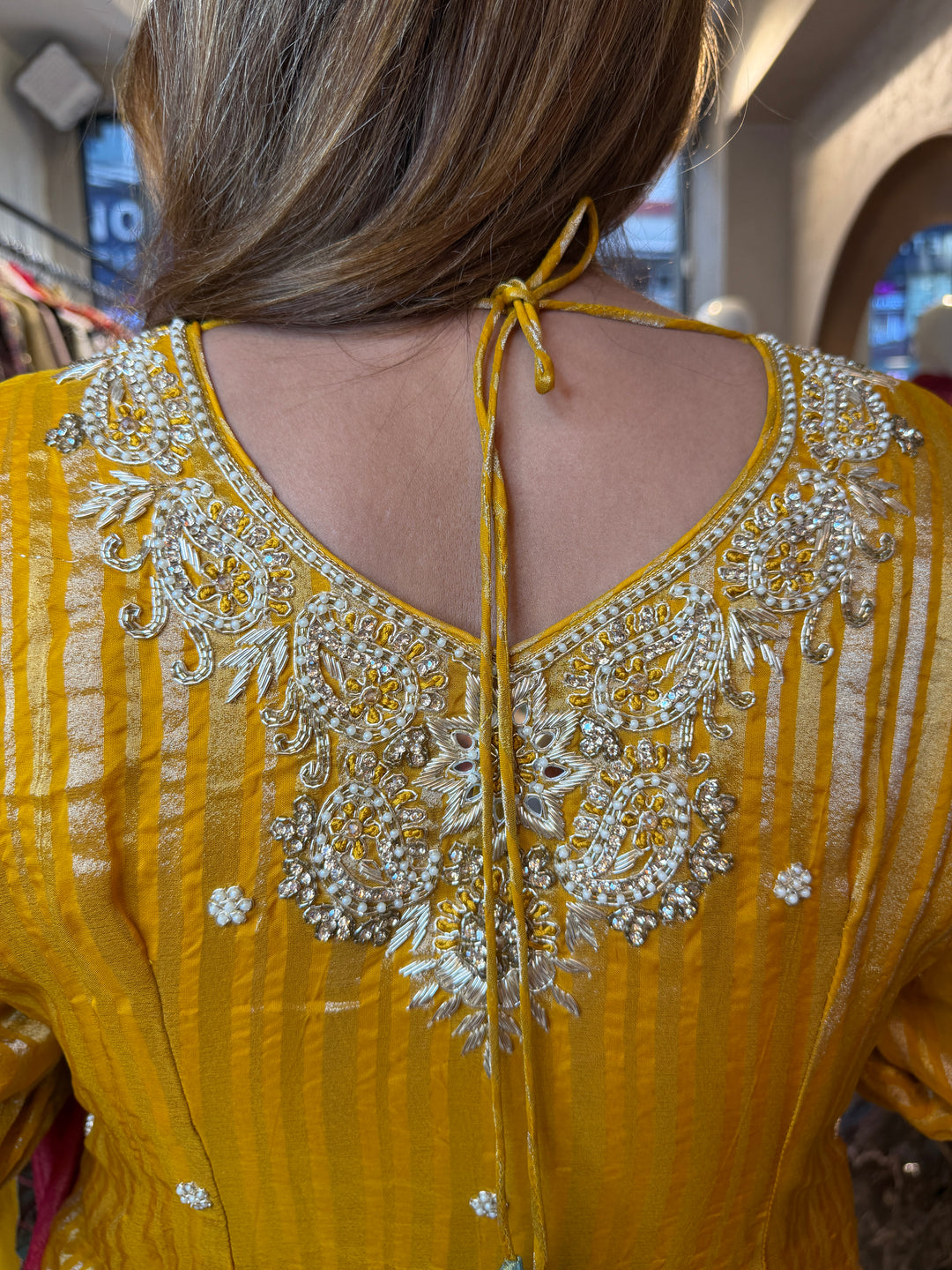 Zarina – Yellow Tissue Lurex Handwork Garara Set