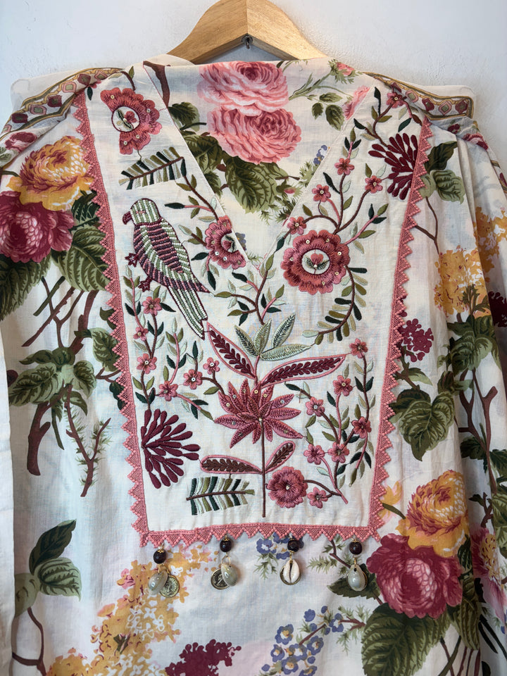 Gulnaaz – Ivory Pure Cotton Printed Suit