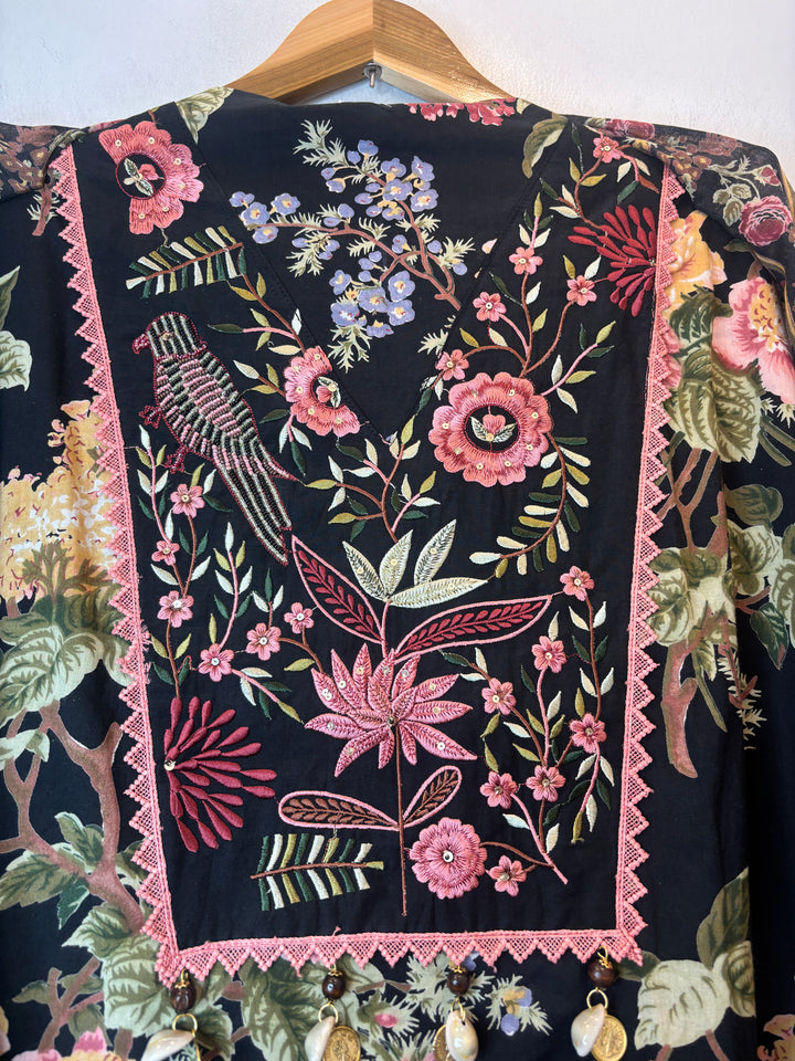 Gulnaaz – Black Pure Cotton Printed Suit