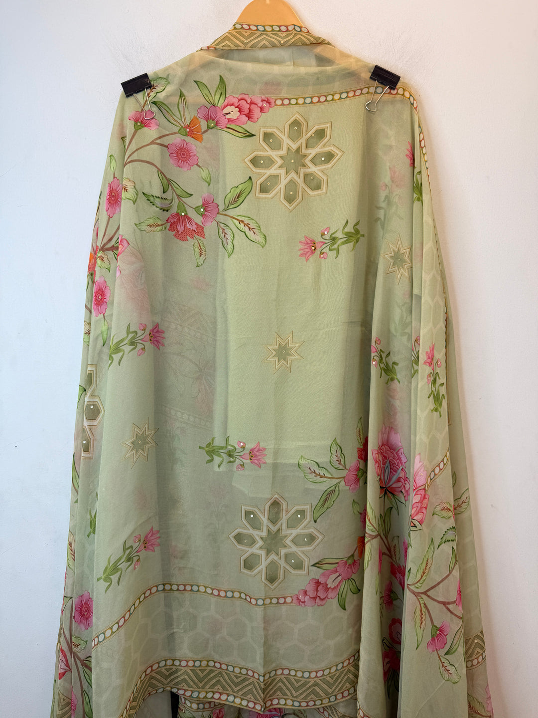 Elzara – Green Organza Digital Handwork Suit