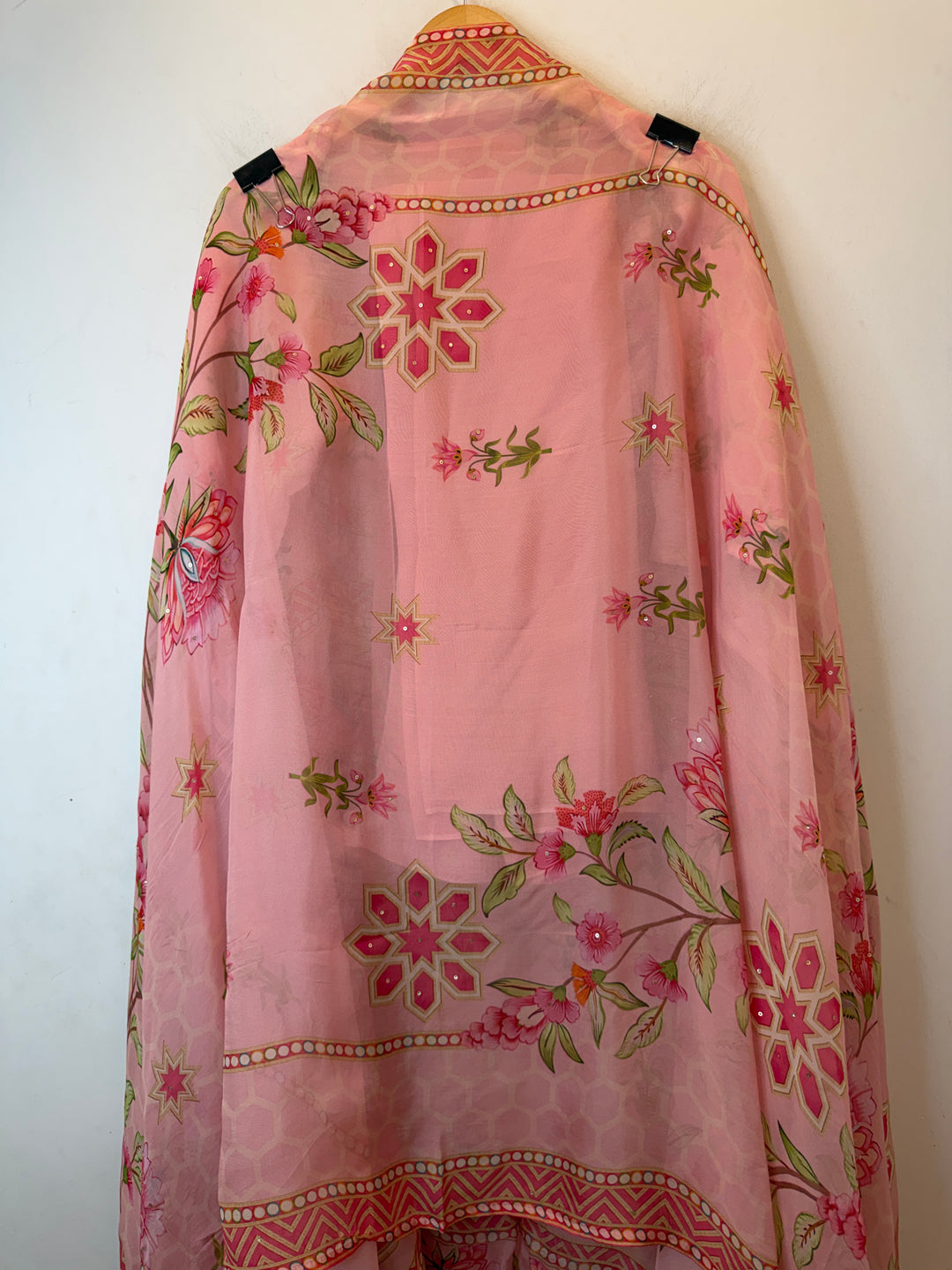 Elzara – Pink Organza Digital Handwork Suit