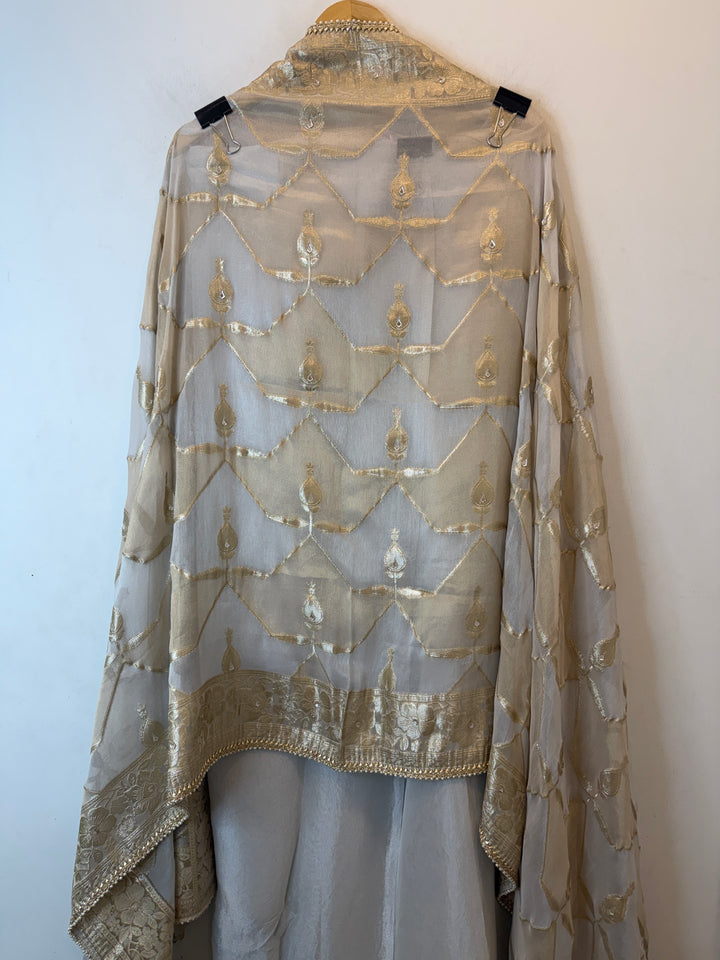 Floraya – Tissue Aari &amp; Gota Handwork Suit