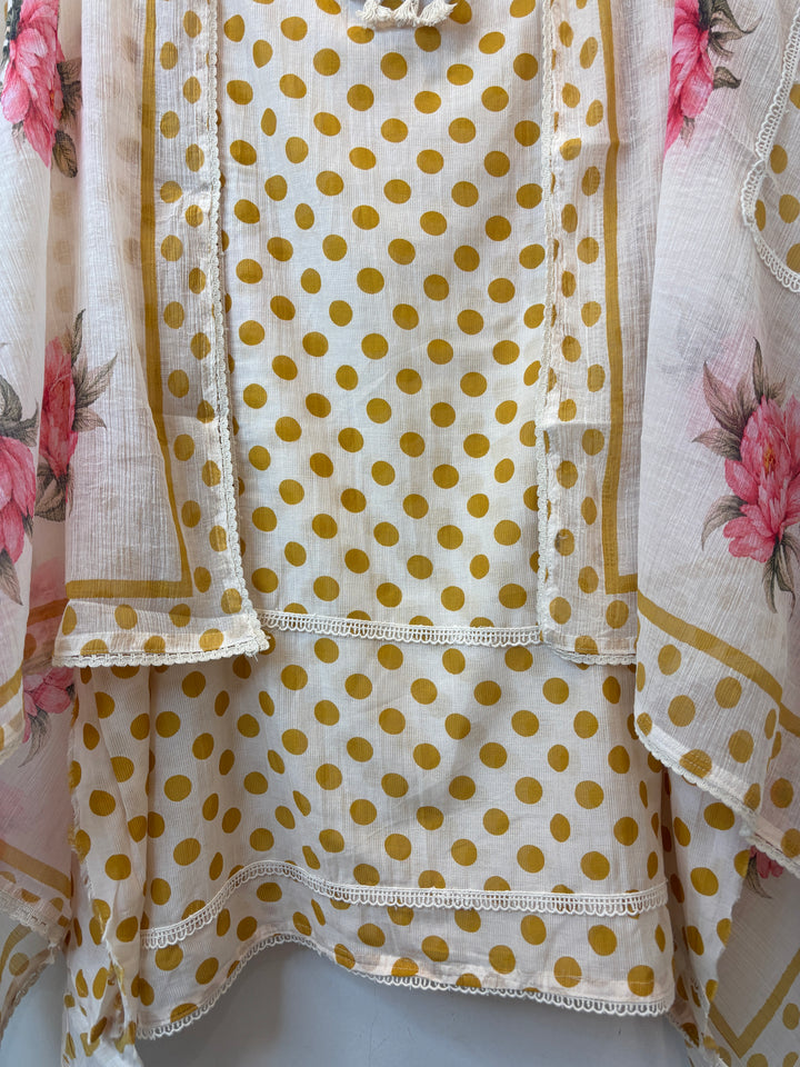 Polina – Mul Cotton Polka Lace Suit