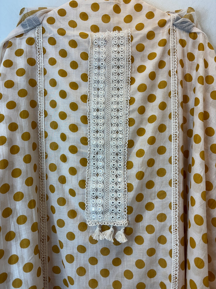 Polina – Mul Cotton Polka Lace Suit