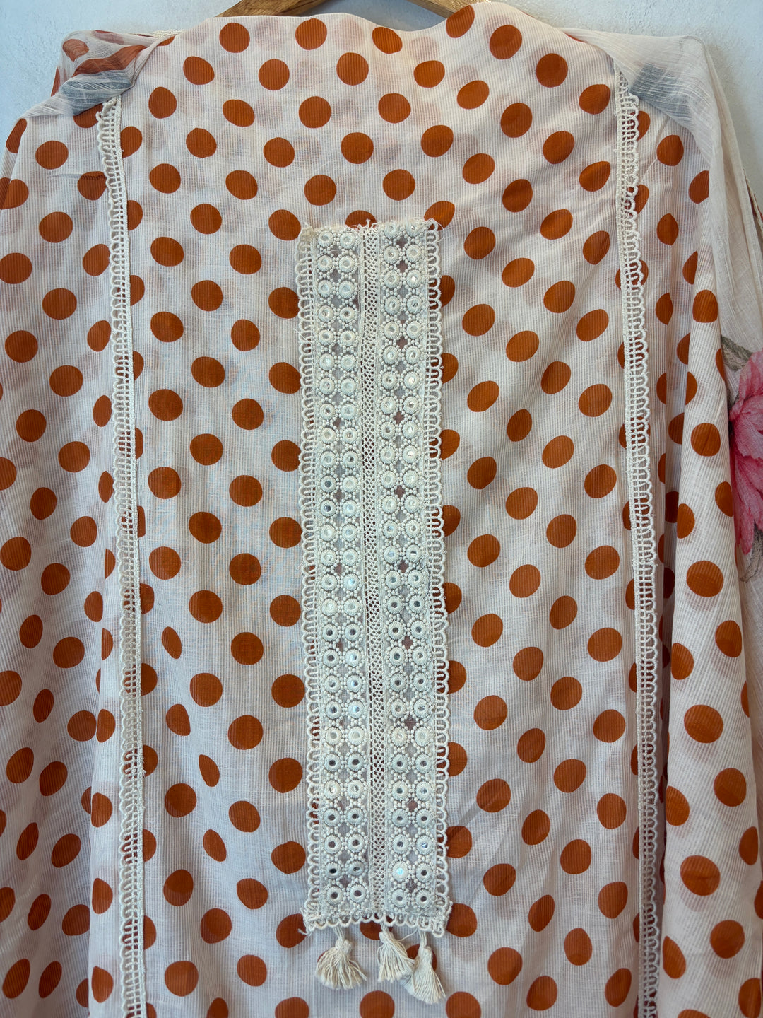 Polina – Mul Cotton Polka Lace Suit