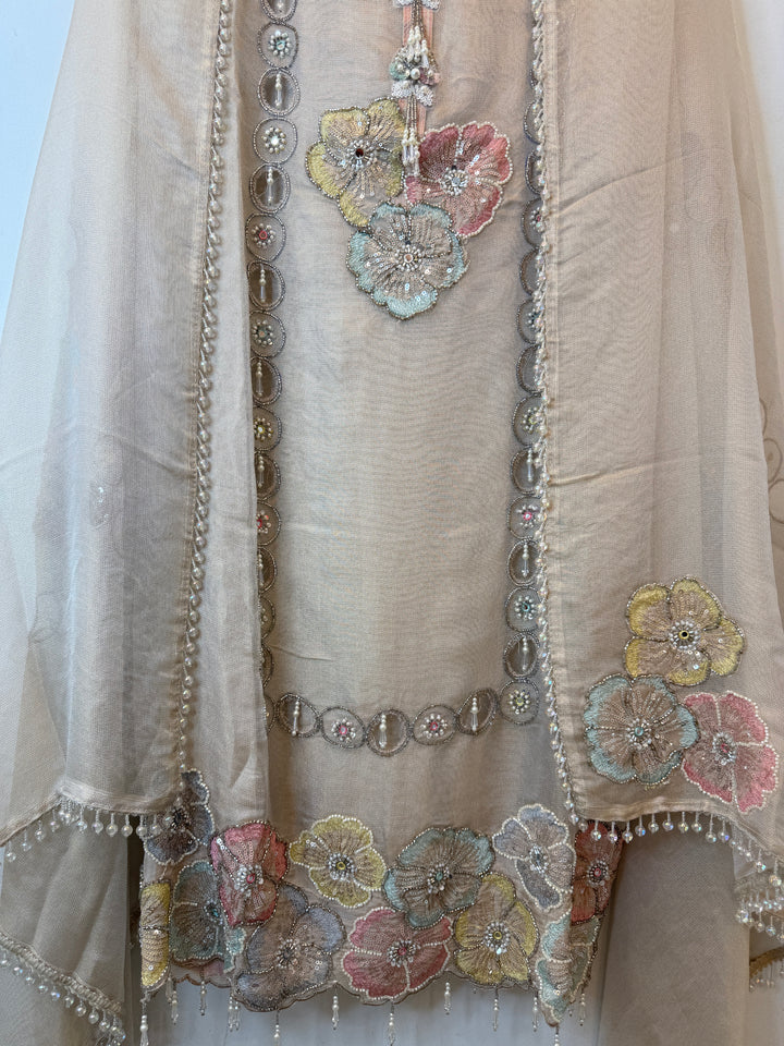Polara – Tissue Burberry Floral Cutwork Suit