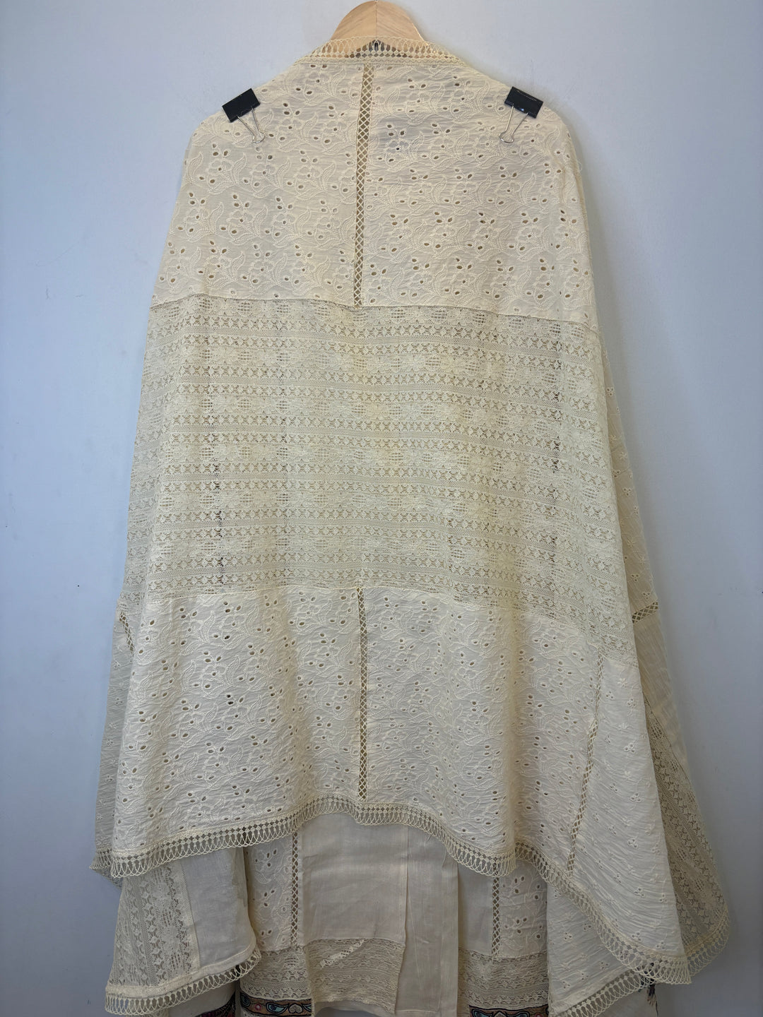 Beige Hakuba Cotton Suit with Embroidery &amp; Lace Detailing