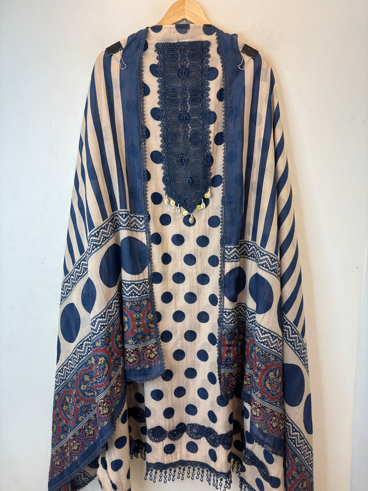 Polka – Mul Cotton Polka Lace Suit