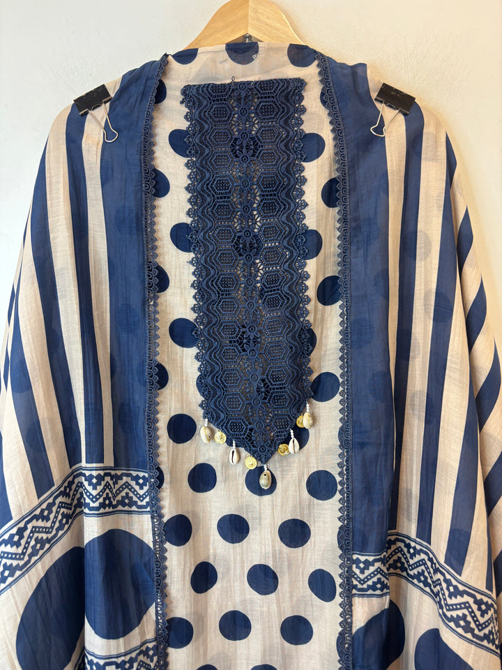 Polka – Mul Cotton Polka Lace Suit