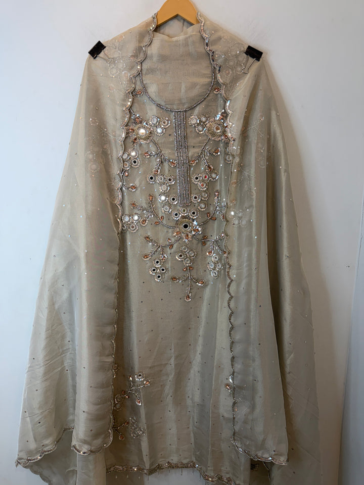 Mirielle – Mehandi ivory Tissue Shimmer Mirror Suit