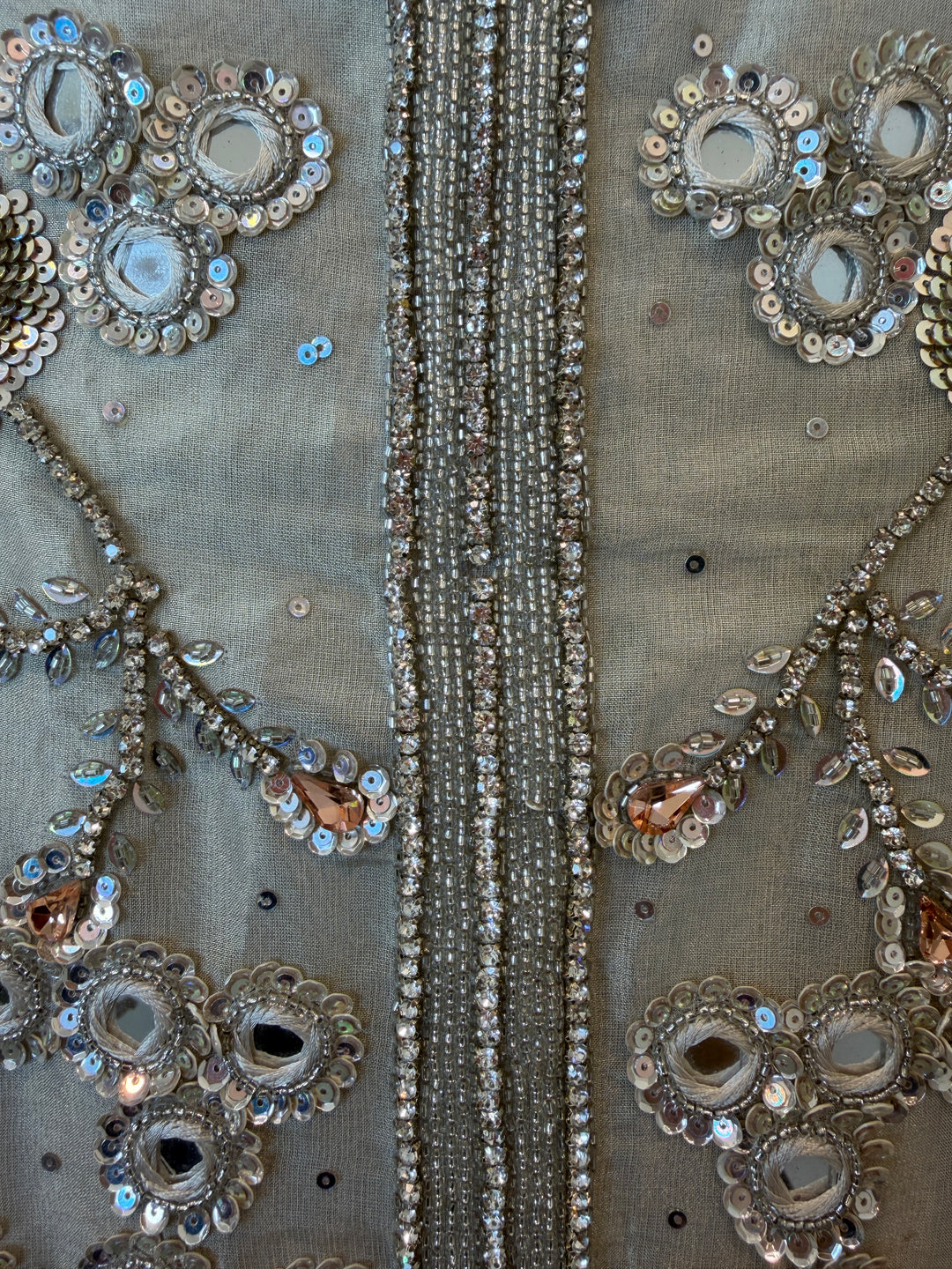 Mirielle – Mehandi ivory Tissue Shimmer Mirror Suit