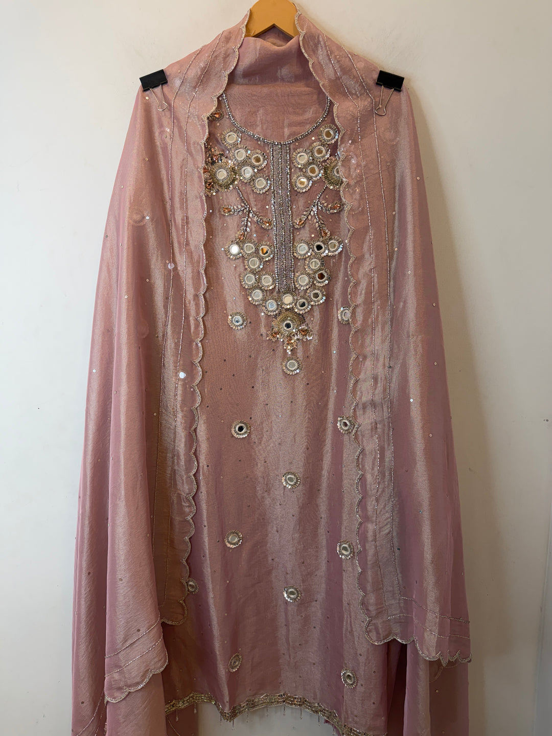 Mirielle – Pink Tissue Shimmer Mirror Suit