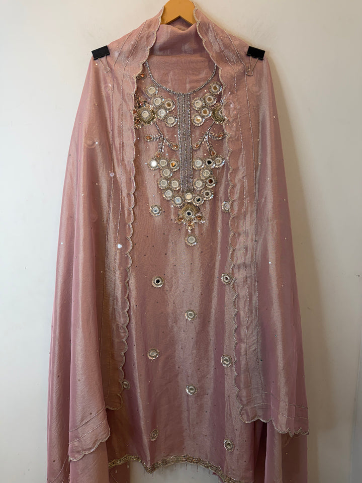 Mirielle – Pink Tissue Shimmer Mirror Suit
