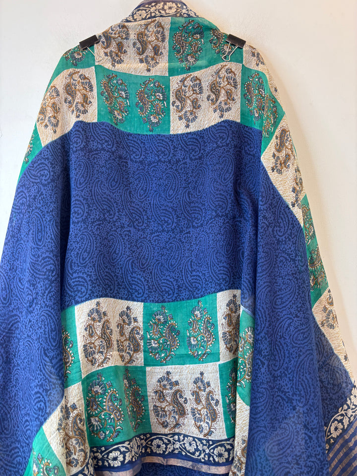 Mehar – Blue Mul Chanderi Printed Suit