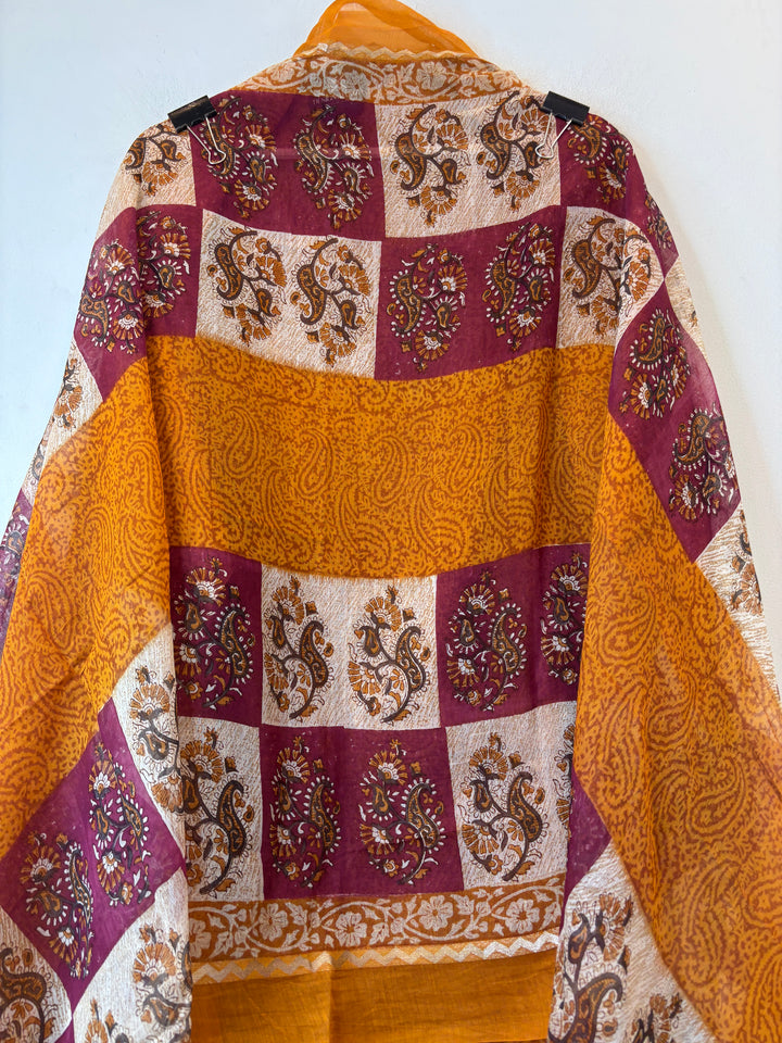 Mehar – Yellow Mul Chanderi Printed Suit