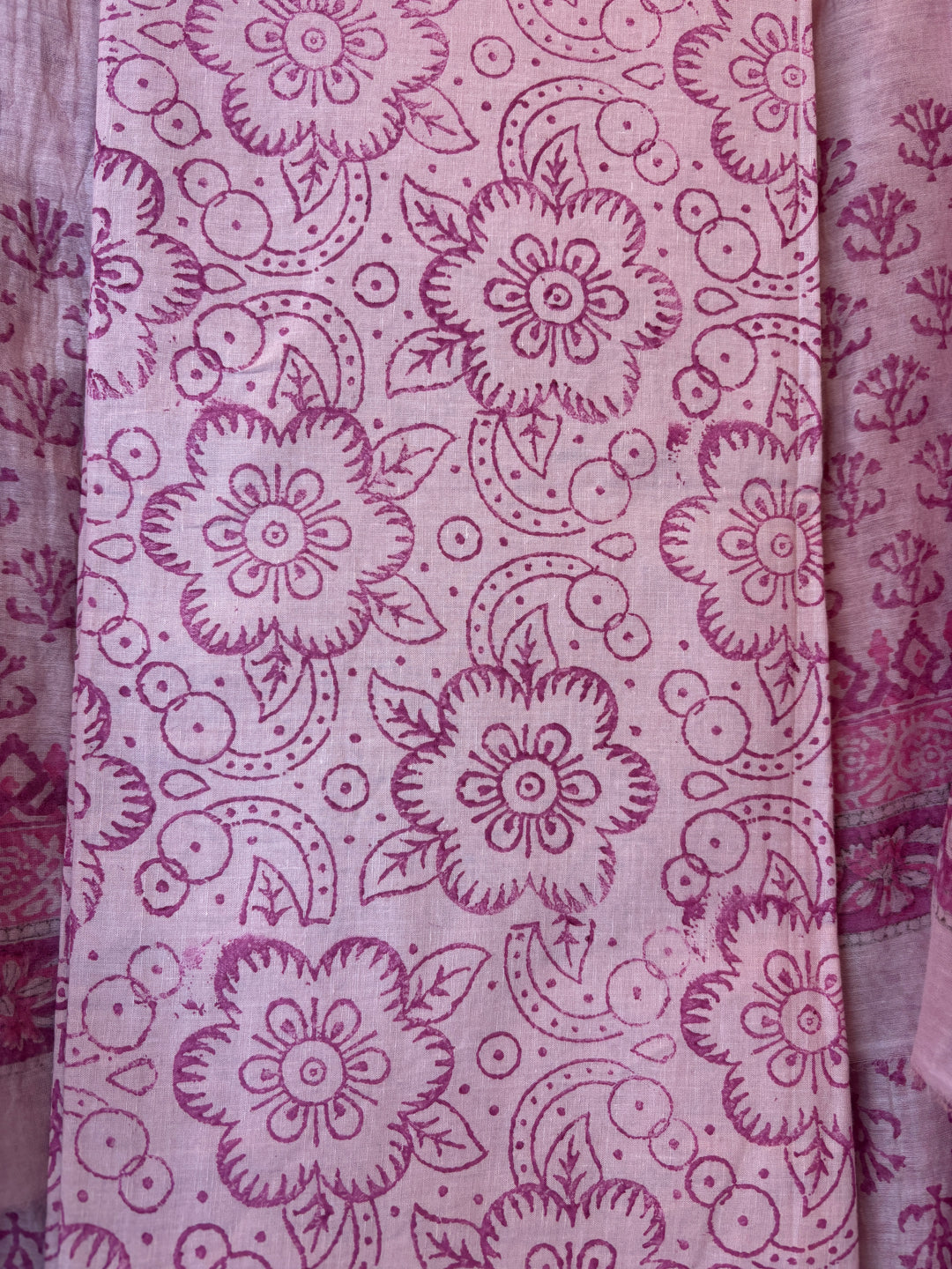 Pink Mul Chanderi Hand Block Printed Suit Set ML05