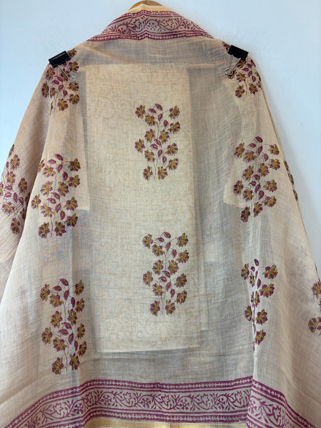 Brown Mul Chanderi Hand Block Printed Suit Set ML07
