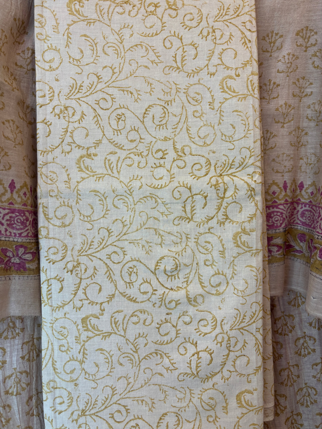 Brown Mul Chanderi Hand Block Printed Suit Set ML07