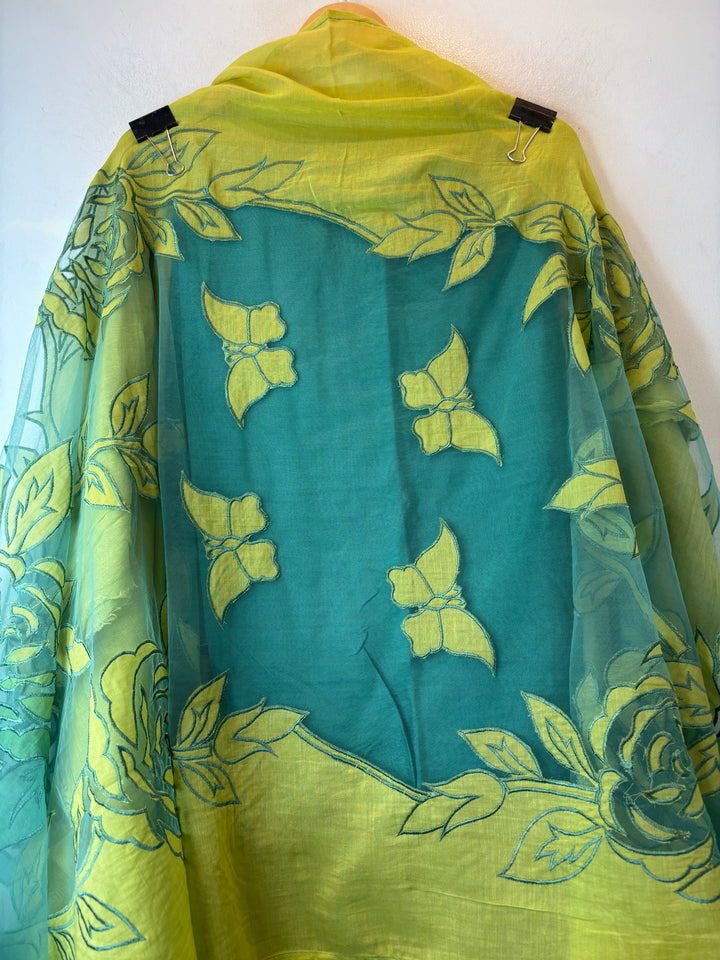 Ombrelle – Green Mul Cotton Cutwork Suit