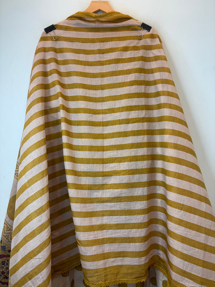 Polka – Mustard Yellow Mul Cotton Polka Lace Suit