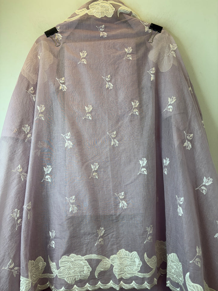Noorika – Lilac Mul Chanderi Appliqué Elegance Suit