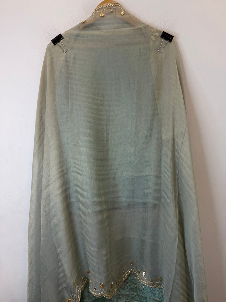 Omira – Green Ombre Tissue Gota Mirror Suit