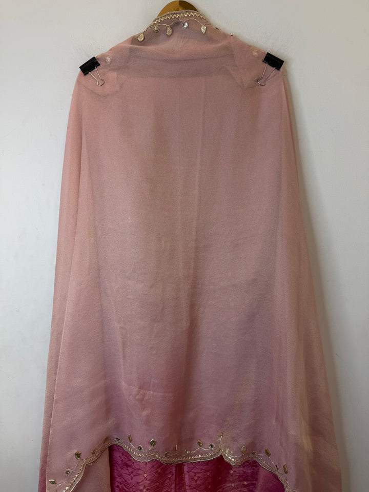 Omira – Pink Ombre Tissue Gota Mirror Suit
