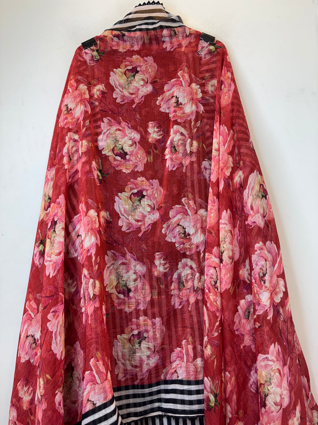 Gulraiz – Red Mul Cotton Embroidered Suit