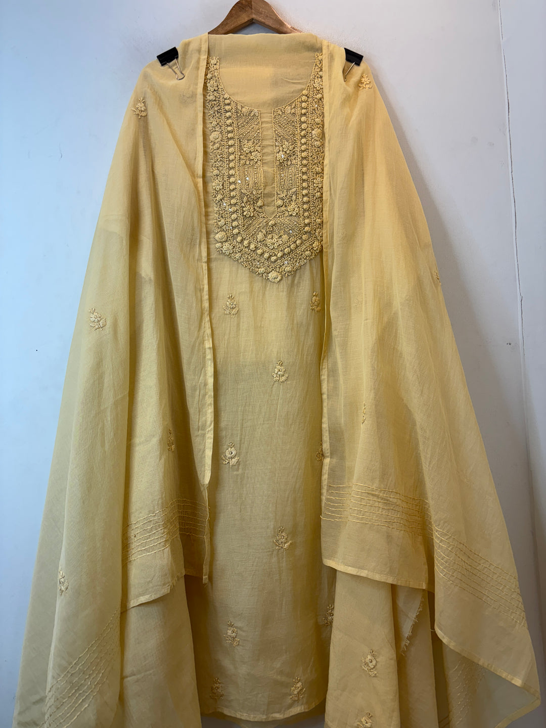 Meher – Yellow Mul Chanderi Embroidered Suit