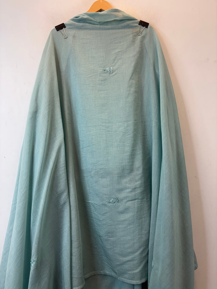 Meher – Ice Blue Mul Chanderi Embroidered Suit