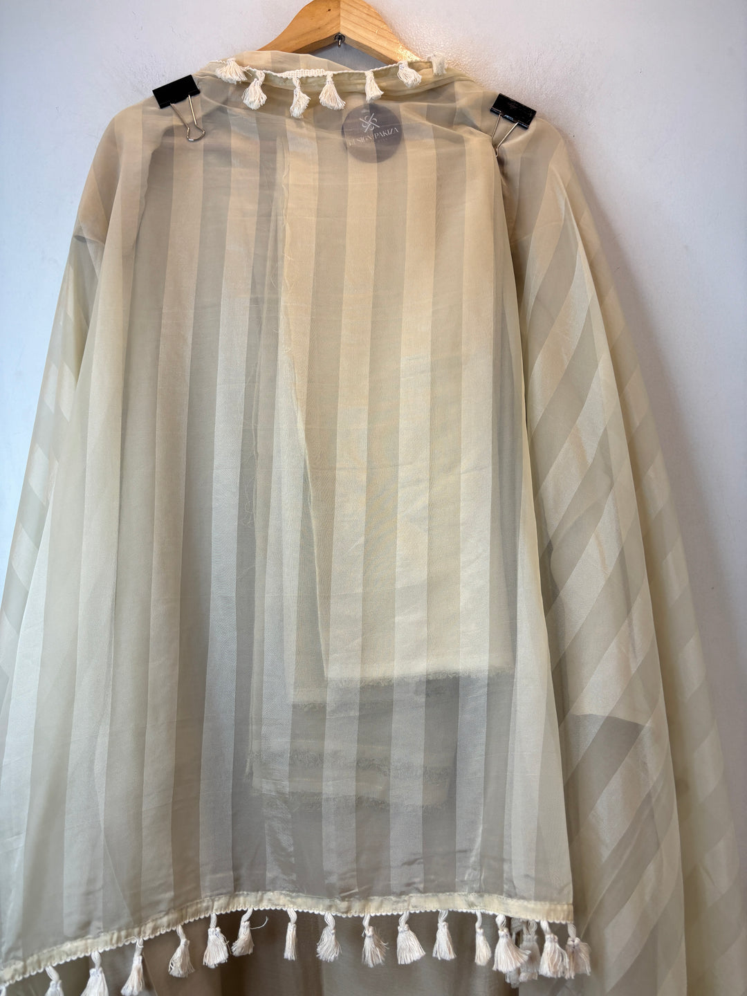Noor-e-Organza – Light Beige Mul Organza Embellished Suit