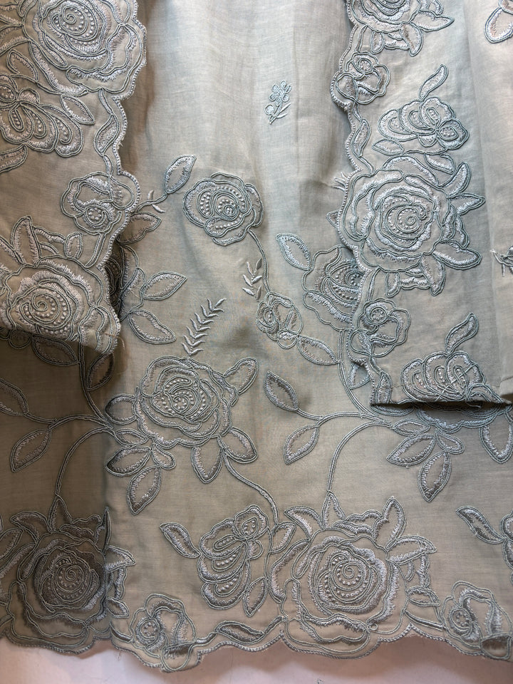 Mehrnaz – Sea Green Mul Cotton Embroidered Suit