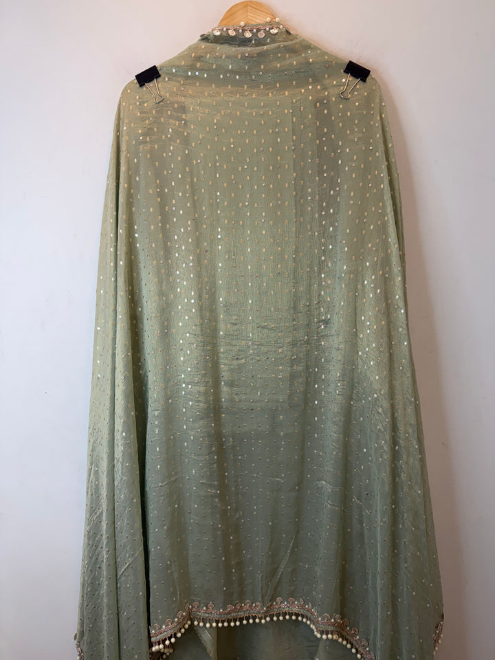 Miraya – Green Tissue Real Mirror Work Suit