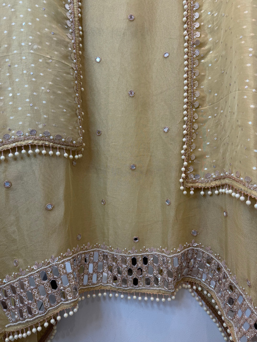 Miraya – Yellow Tissue Real Mirror Work Suit