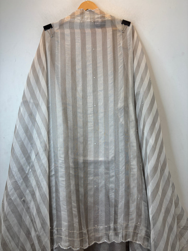 Zivara – Grey Tissue Burberry Embellished Suit