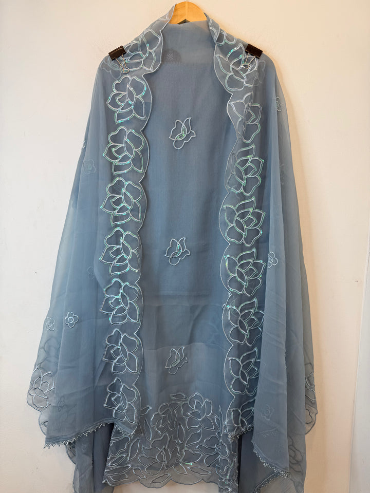Zarelle – Blue Chiffon Organza Handwork Suit