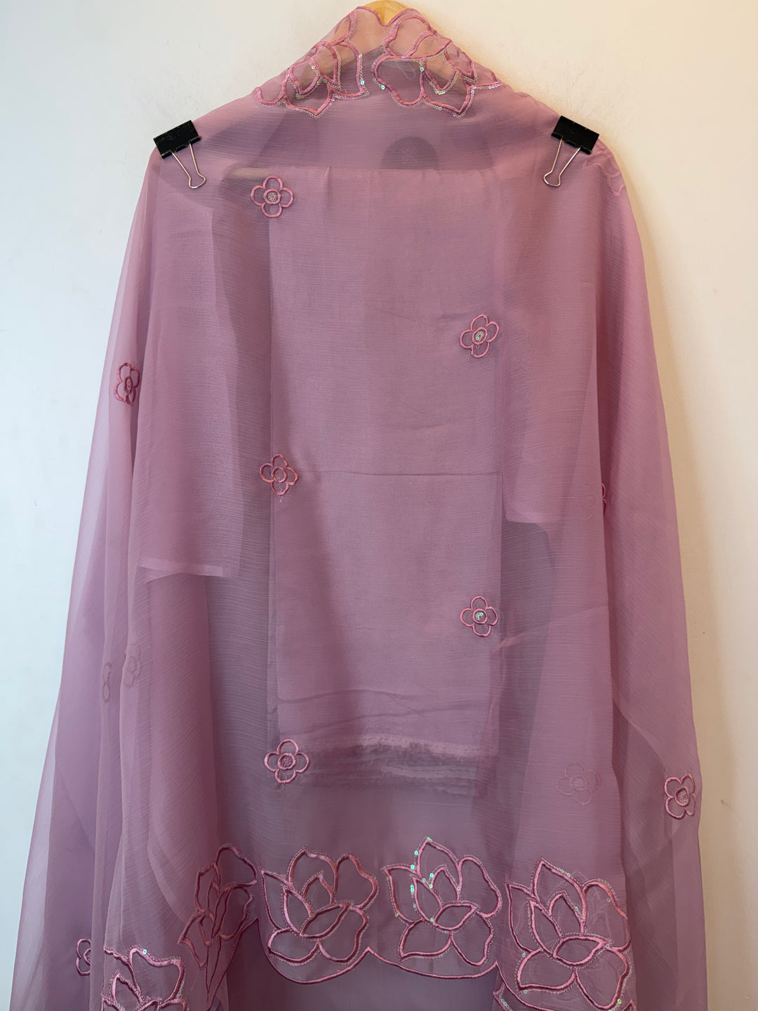 Zarelle – Pink Chiffon Organza Handwork Suit